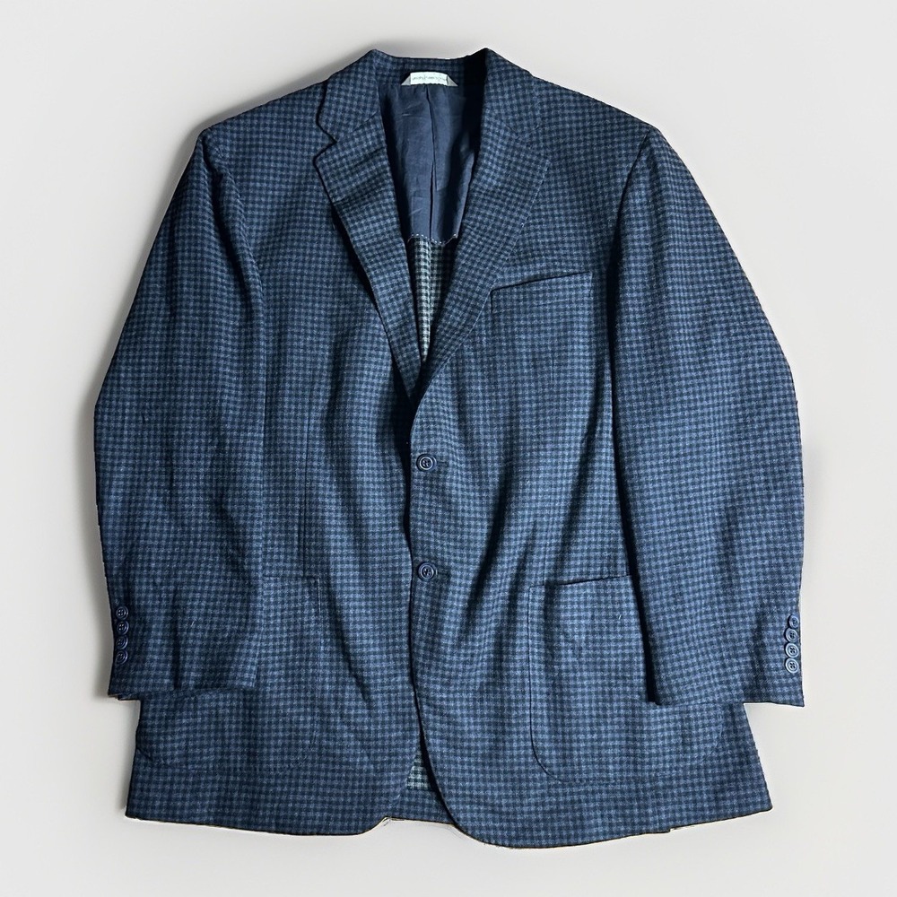 Ermenegildo Zegna JP Tilford Samuelsohn Blazer Men 44R Check Plaid Wool Cashmere
